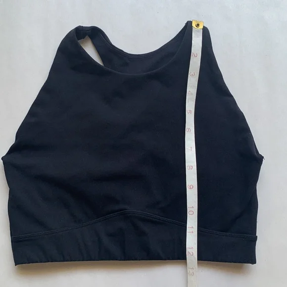 Alphalete Black Racerback Sports Bra High Neck Crop Top Size Small - Picture 9 of 9